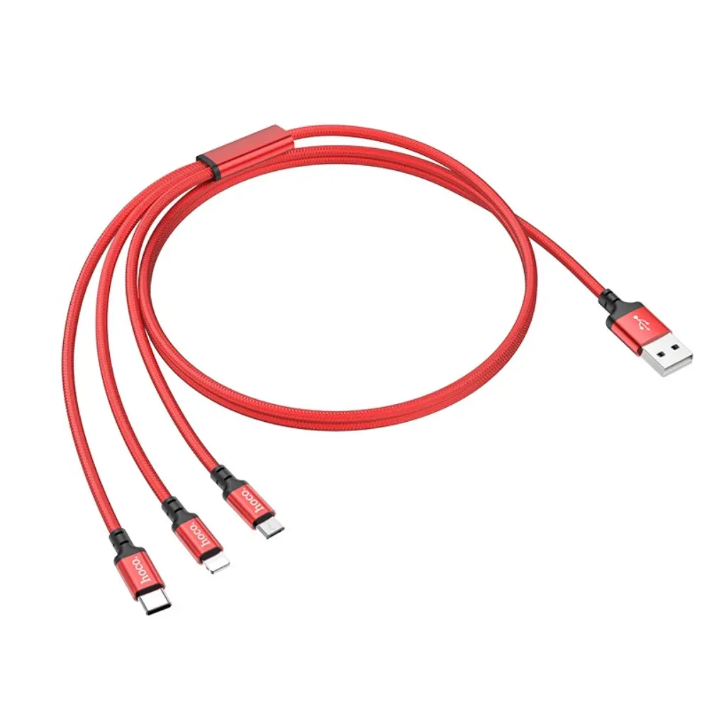 HOCO X14 3-in-1 Multi USB Cable – Micro, Lightning, Type-C 1M - Image 3