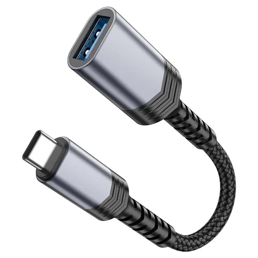 HOCO UA24 USB-C to USB-A 3.0 OTG Converter Adapter Metal Gray - Image 3