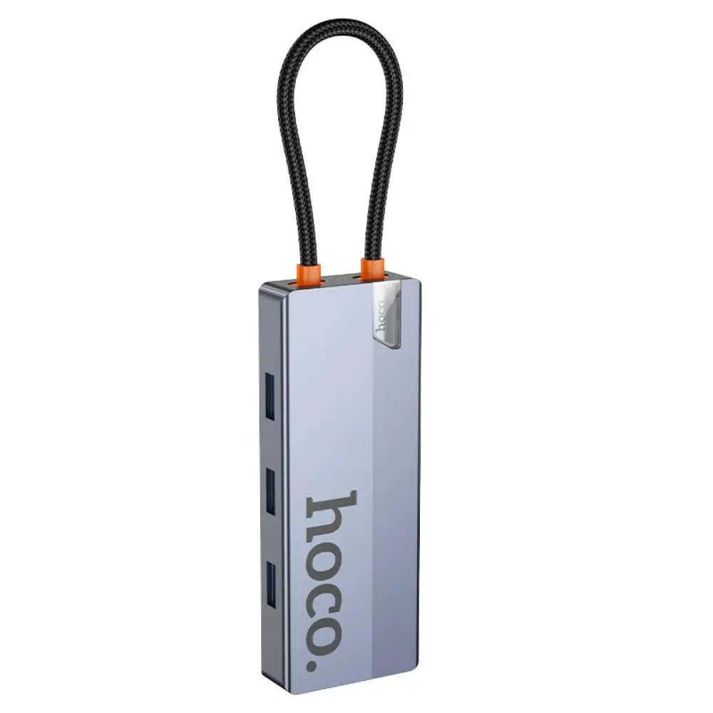 HOCO HB51 6-in-1 USB-C Hub – 3xUSB-A, 4K HDMI, LAN 100Mbps, PD 100W - Image 2