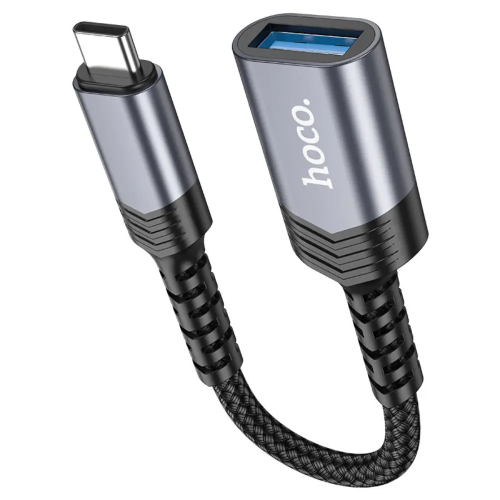 HOCO UA24 USB-C to USB-A 3.0 OTG Converter Adapter Metal Gray - Image 4