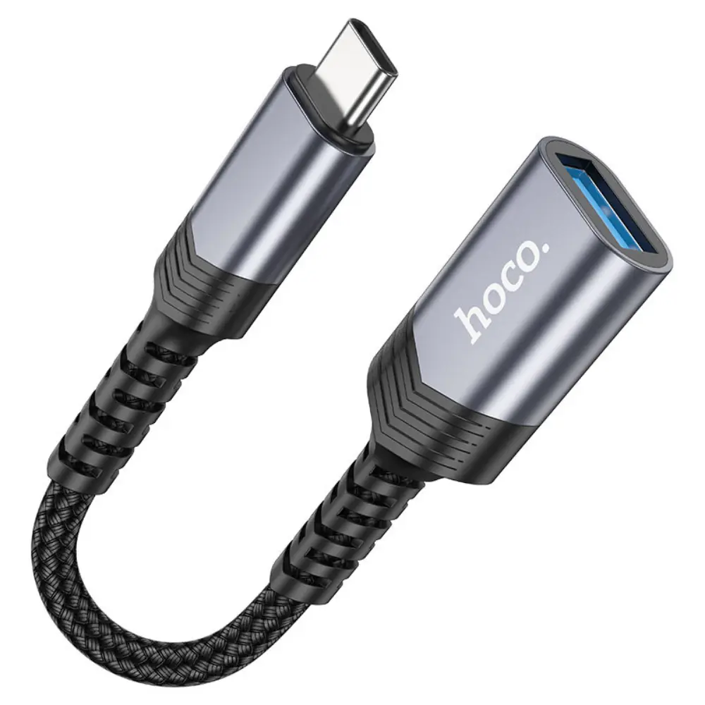 HOCO UA24 USB-C to USB-A 3.0 OTG Converter Adapter Metal Gray - Image 5