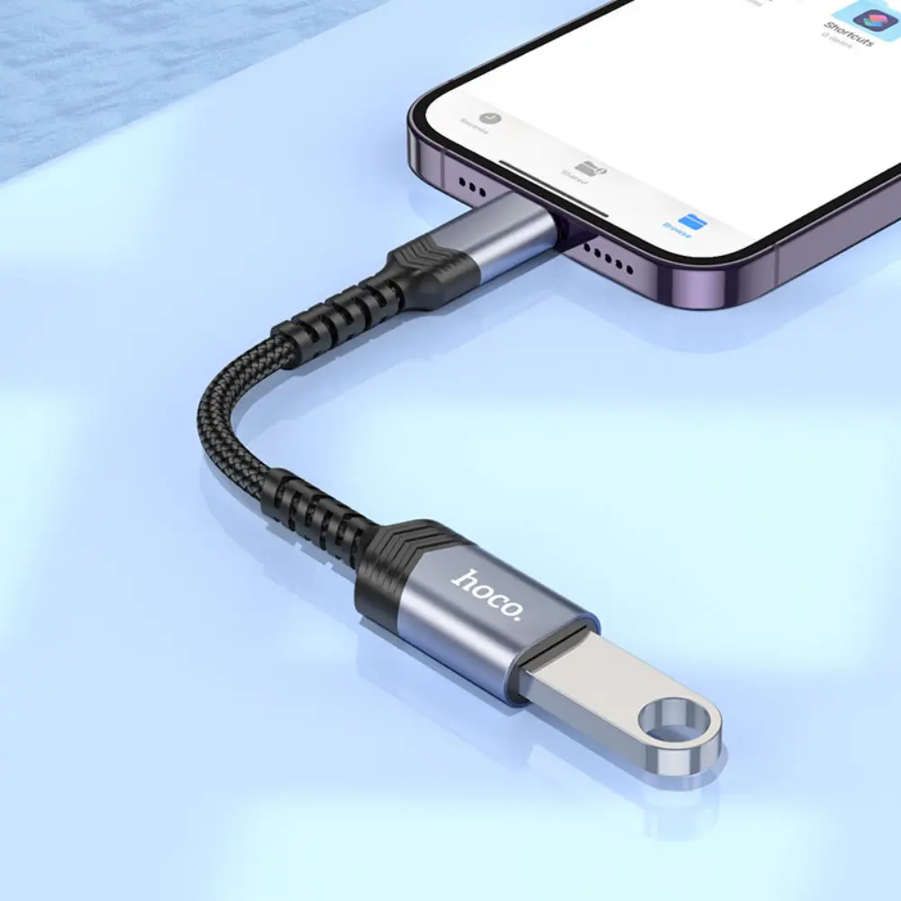 HOCO UA24 Lightning (IP) Male to USB-A 2.0 Female Converter 480Mbps - Image 6