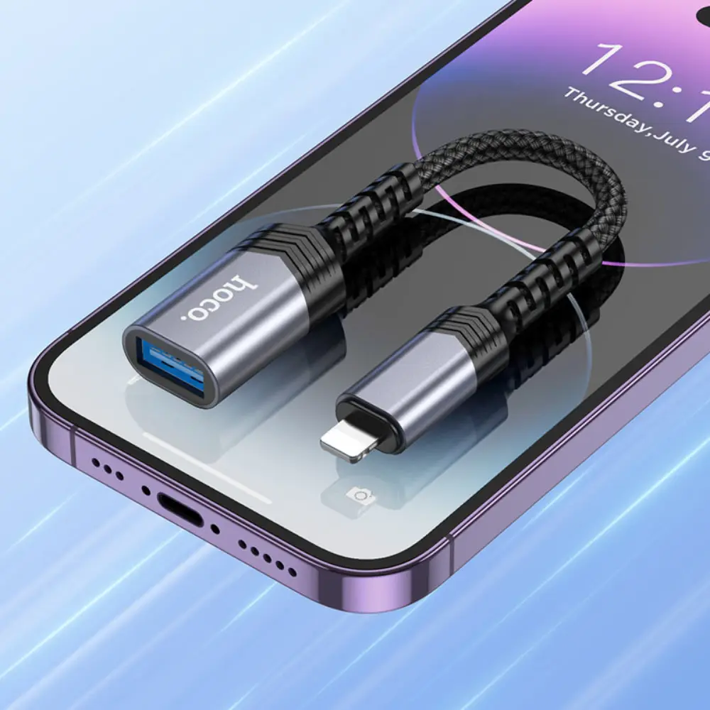 HOCO UA24 Lightning (IP) Male to USB-A 2.0 Female Converter 480Mbps - Image 7