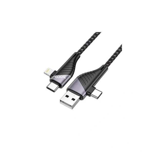 HOCO U95 4-in-1 Fast Charging Cable – Type-C, Lightning And Micro USB