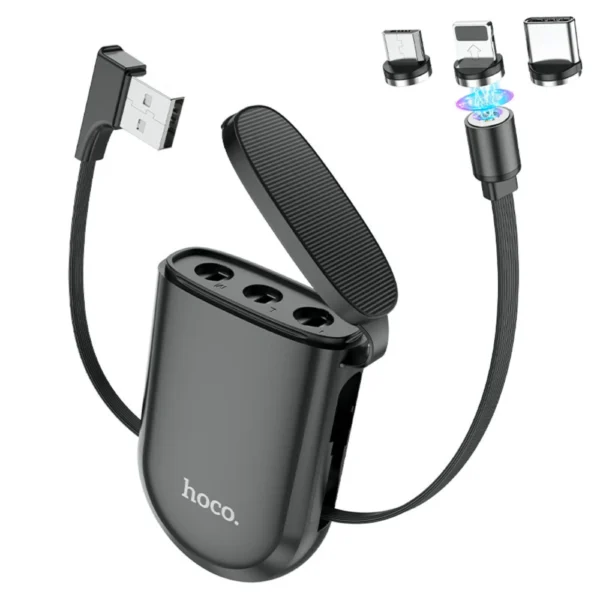 HOCO S50 3-in-1 Magnetic Charging Cable – Type-C, Lightning And Micro USB
