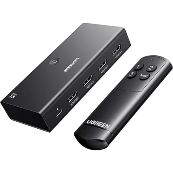 UGREEN 55857 HDMI Switch 3-in-1 4K@60Hz HDR Remote for PS5 Xbox TV
