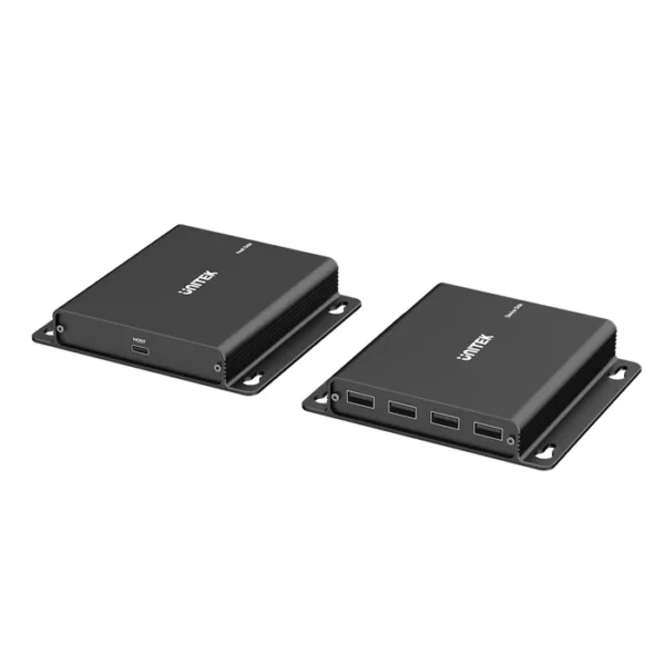 UNITEK U1222ABK01-EU USB over Ethernet Extender 150M 4-Port USB 2.0 Hub 480Mbps POC Plug-and-Play