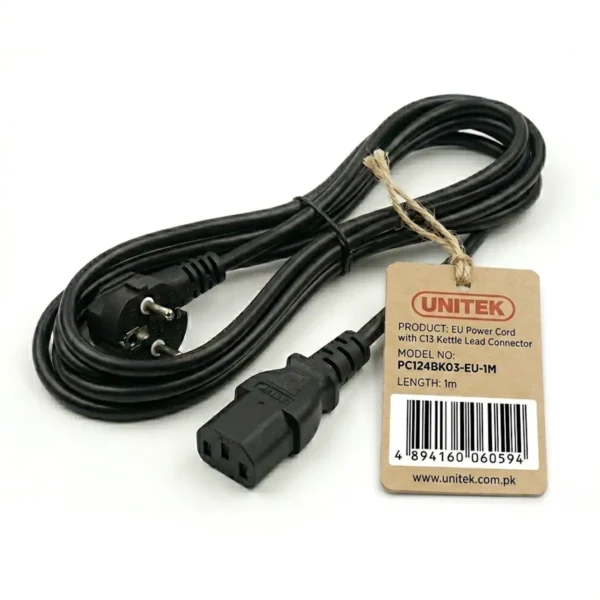 UNITEK EU Power Cord C13 1M for PC Monitor Printer